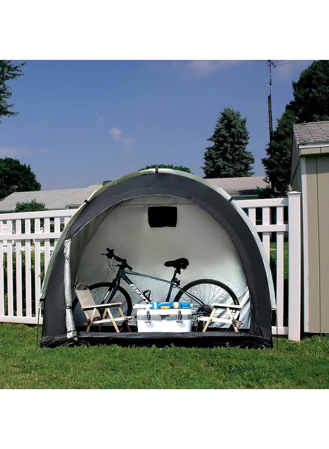 JOUDIYA Bike Storage Shed Tent, Bicycle Storage Cover for 2/3 Bikes, Waterproof Portable Bicycle Storage Sheds, Outdoor Sheds Shelter for Motorcycle, Garden Tools, Lawn Mower, 210 * 80 * 170Cm - Image 2